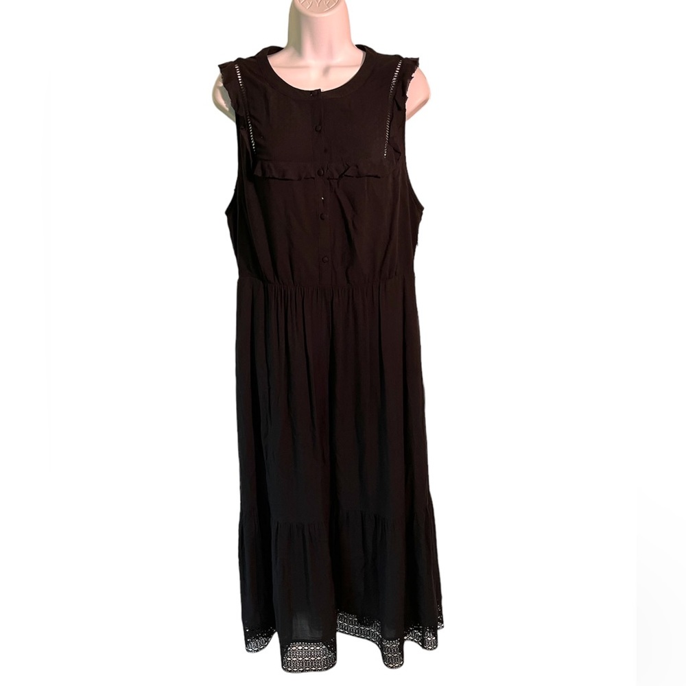 Rebecca Minkoff Black Smocked Flutter Sleeve Dress Size 8